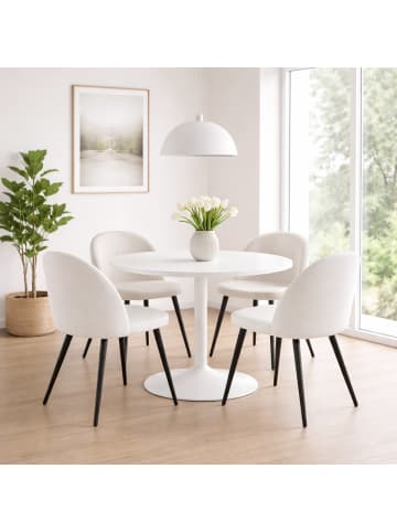 ebuy24 Weiß, creme 110 x 110 cm