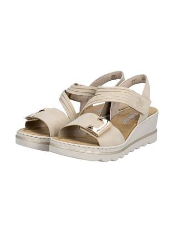 rieker Morelia-Sandalen mit Klettverschluss und Keilabsatz Beige