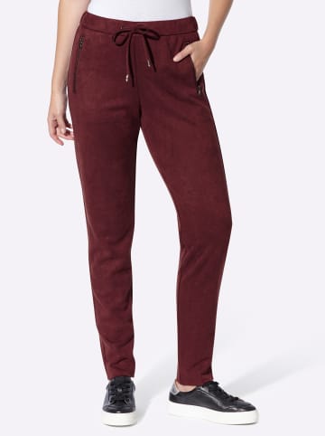 Heine Velourslederimitat-Hose in burgund