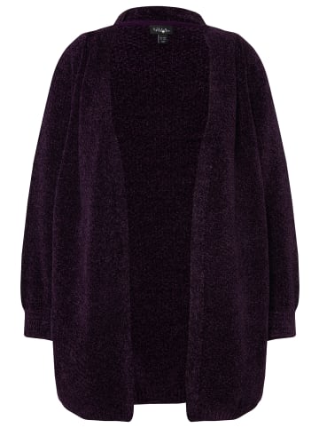 Ulla Popken Strickjacke in dunkelviolett