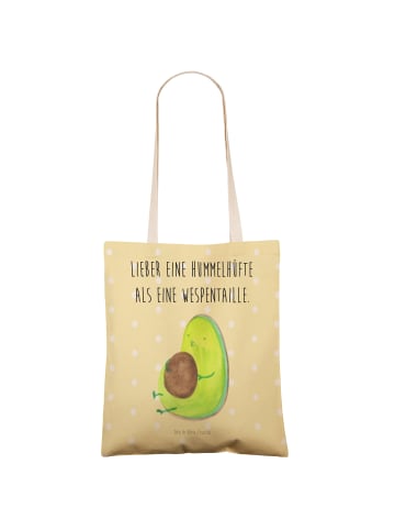 Mr. & Mrs. Panda shopping bag Avocado Pfeifen mit Spruch in Gelb Pastell