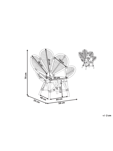 Beliani Kindersessel FLORENTINE II in Braun - (W) 58 x (H) 70 x (L) 55 cm