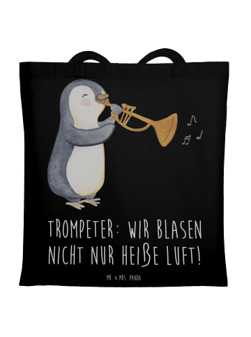 Mr. & Mrs. Panda Tragetasche Trompete Kunst mit Spruch in Schwarz