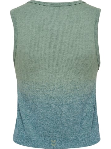 Hummel Sportshirt "Hmlyoga Seamless Gradient Crop Top" in Grün