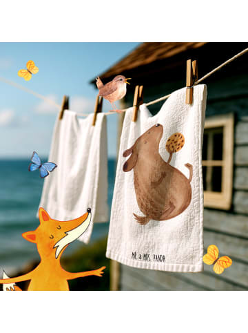 Mr. & Mrs. Panda handtuch gäste wc Hund Keks ohne Spruch in Weiß