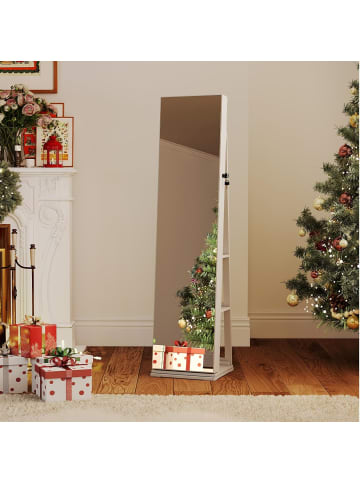 COSTWAY Schmuckschrank 360° Drehbar in Weiß