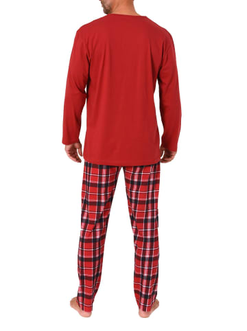 NORMANN Schlafanzug Weihnachten langarm Renntier - 88358 in rot