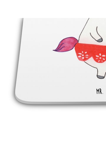 Mr. & Mrs. Panda Untersetzer für Gläser Einhorn Dame ohne Spruch in Weiß