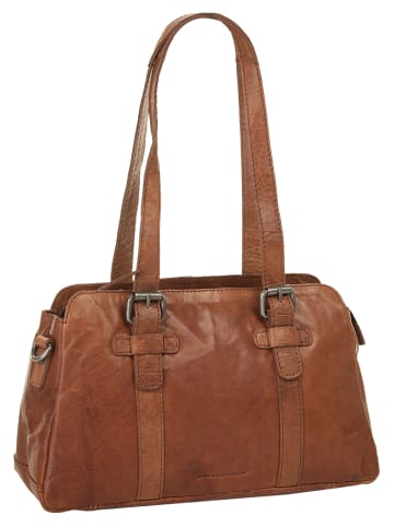 SPIKES & SPARROW Schultertasche echt Leder in cognac