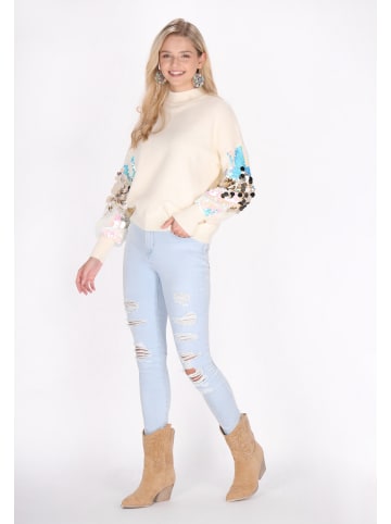 IZIA Damen Pullover in Wollweiss