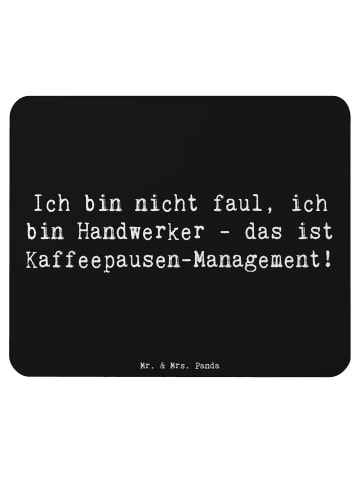 Mr. & Mrs. Panda Mauspad Spruch Handwerker Pausen mit Spruch in Schwarz