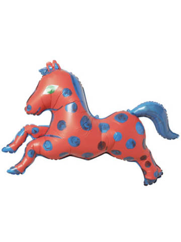 Rico Design Nonbook - Folienballon Pferdchen, Rot/Blau, 1 Stk, 88 x 70 cm
