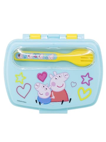 Peppa Pig Peppa Pig Kinder Brotdose mit Besteck – Lunchbox Pausenbox in Gelb