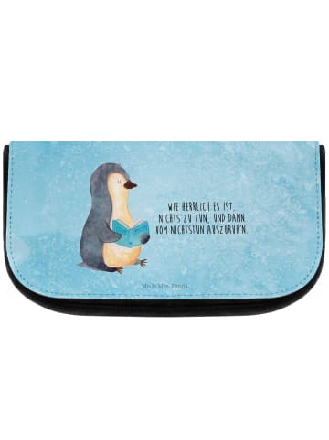 Mr. & Mrs. Panda Kosmetiktasche Pinguin Buch mit Spruch in Eisblau