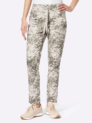 Heine Druckhose in khaki-champagner-bedruckt
