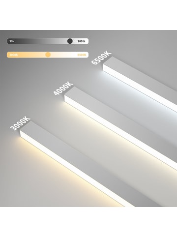 ZMH LED Deckenleuchte in weiß 17W Modern Dimmbar L 53.6CM Lang Bürolampe