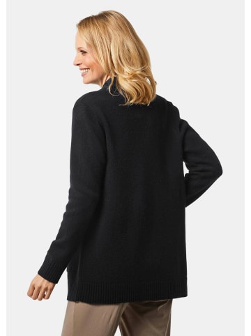 GOLDNER Kurzgröße:  Langarm Cardigan aus Merino in schwarz