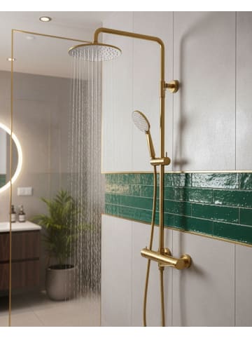 Beliani Wannenarmaturen PUYEHUE in Gold - (W) 24 x (H) 81 x (L) 30 cm