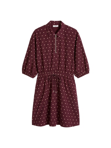 Marc O'Polo DENIM Kurzer Seersucker-Kleid A-Shape in Dark Red