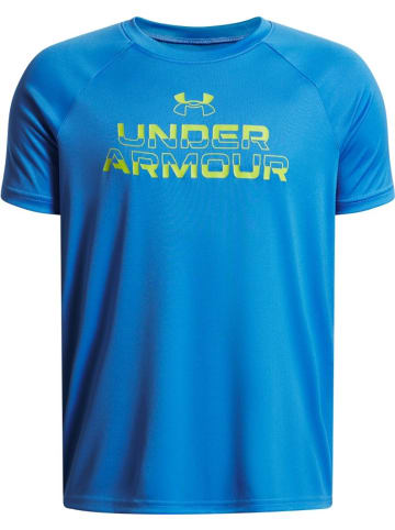 Under Armour Sportshirt "Split Wordmark T-Shirt (Tech)" in Blau