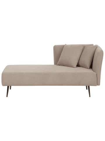 Beliani Chaiselongue RIOM in Beige/Schwarz - (W) 156 x (H) 75 x (L) 77 cm