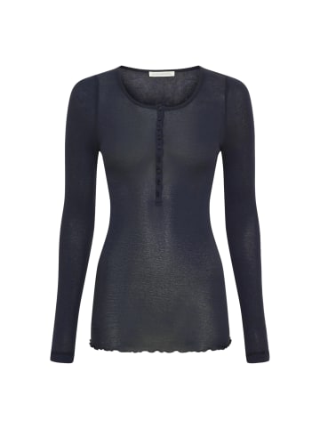Seamless Basic Hemd Cotton Granddad in Midnight