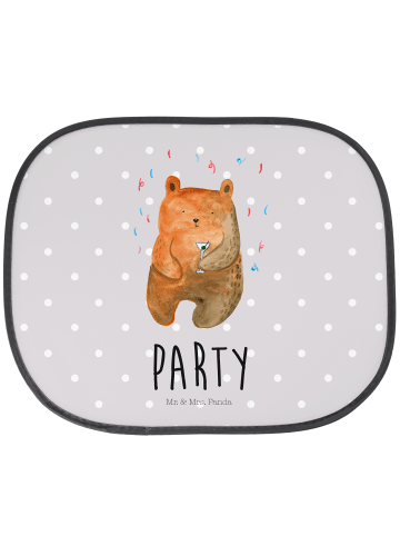 Mr. & Mrs. Panda Sonnenschutz Autoscheibe Bär Party mit Spruch in Grau Pastell