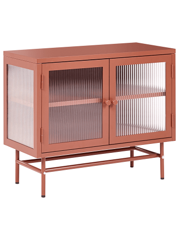 Beliani Vitrine DEVON in Braun - (W) 77 x (H) 64 x (L) 35 cm