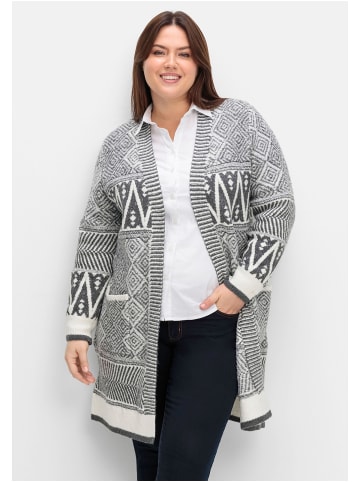 sheego by Joe Browns Lange Strickjacke in grau