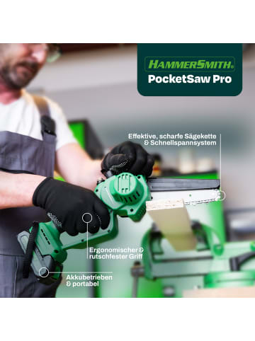 Hammersmith Kettensäge PocketSaw Pro inkl. Teleskopstiel in Grün