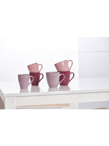 Ritzenhoff & Breker 6er Set Henkelbecher Flower 520 ml in rot