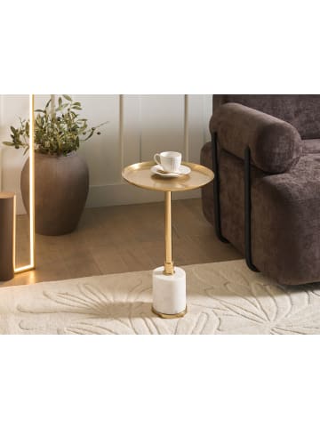 Beliani Beistelltisch CAMELO in Gold/Weiß - (W) 36 x (H) 53 x (L) 36 cm
