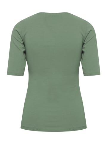 b.young T-Shirt Slim Fit Ellenbogen-Länge Rundhalsausschnitt in Grau