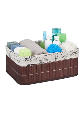 relaxdays 3 x Aufbewahrungskorb in Braun - (B)38 x (H)16,5 x (T)28,5 cm