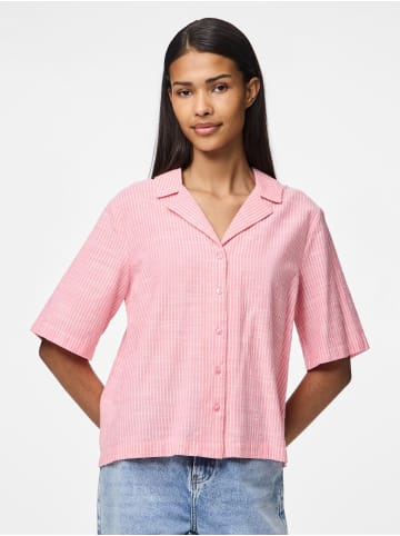 Pieces Bluse aus Leinengemisch in Pink Lemonade