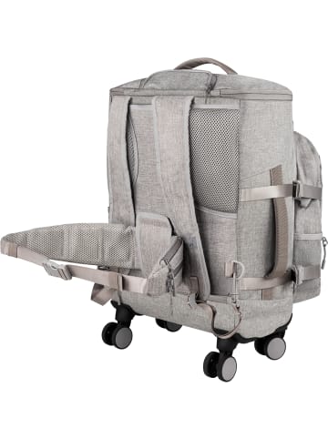 normani Reisetrolley mit kleinem 5L Rucksack und Hüftgurt in Beige