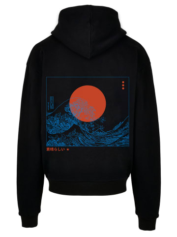 F4NT4STIC Ultra Heavy Hoodie Kanagawa Welle Japan in schwarz