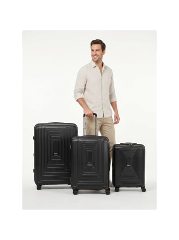 Redolz Essentials 14 4 Rollen Kofferset 3-teilig mit Dehnfalte in black metallic
