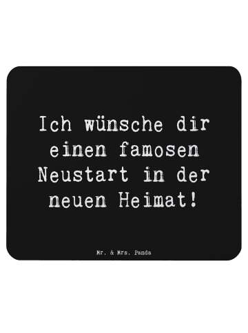 Mr. & Mrs. Panda Mauspad Spruch Neustart Umzug mit Spruch in Schwarz