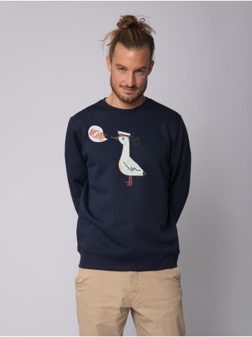 wat? Apparel Sweatshirt Moin Seagull in Dunkelblau