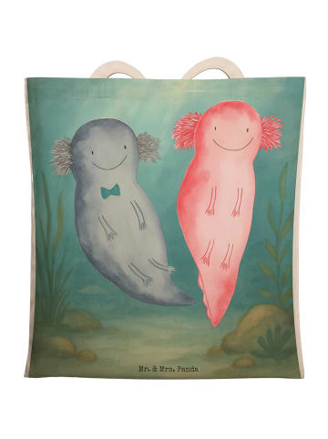 Mr. & Mrs. Panda Tote Bag Axolotl Liebe Design ohne Spruch in Weiß