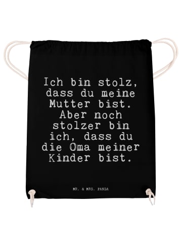 Mr. & Mrs. Panda beutelrucksack Ich bin stolz, dass... mit Spruch in Schwarz