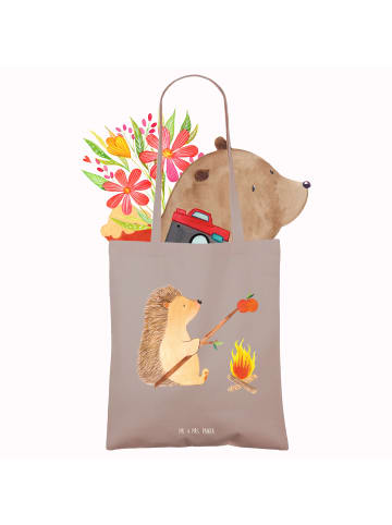 Mr. & Mrs. Panda Tasche Igel Grillen ohne Spruch in Braun Pastell