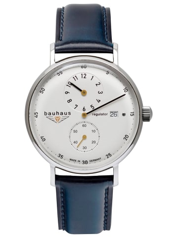 Bauhaus Herren-Automatikuhr Regulator Weiß / Blau / Silber