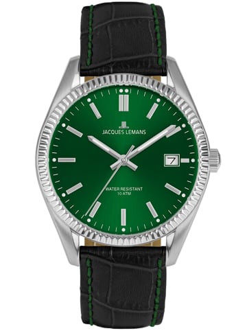 Jacques Lemans Herren-Armbanduhr Schwarz/Grün