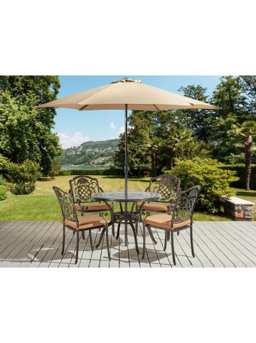 Beliani 10-tlg Gartentisch Set SALENTO in Braun/Beige