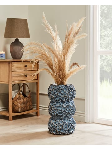 Beliani Blumenvase MUZAKI in Blau/Gold - (W) 26 x (H) 52 x (L) 26 cm