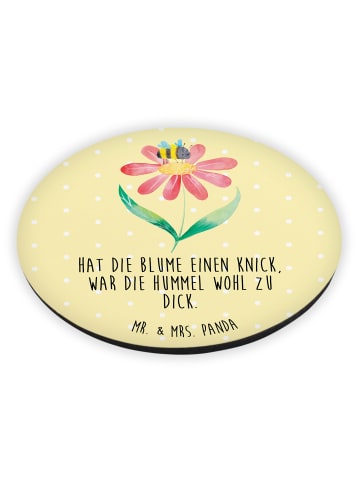Mr. & Mrs. Panda magnet Hummel Blume mit Spruch in Gelb Pastell