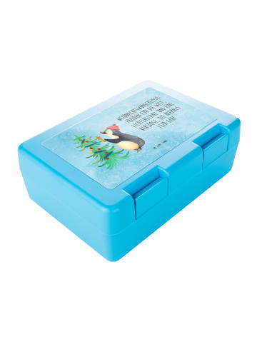 Mr. & Mrs. Panda Aufbewahrungsbox Pinguin Weihnachtsbaum mit Spruch in Eisblau