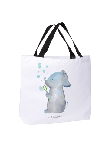 Mr. & Mrs. Panda Shopper Damen Elefant Seifenblasen ohne Spruch in Weiß